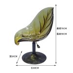 Light luxury household dining chair, transparent resin, high-end petal bar counter chair, designer style, adjustable and rotatable high foot stool