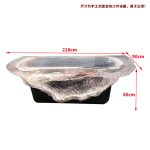 Transparent resin luminous crystal island, light luxury home dining table, ice cubes, stones, high-end feeling, hotel reception bar, front desk