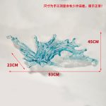 Transparent waves hanging in the air in the hotel lobby, artistic decorative resin ornaments hanging from the ceiling of the sales office in the shopping mall