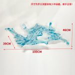 Transparent waves hanging in the air in the hotel lobby, artistic decorative resin ornaments hanging from the ceiling of the sales office in the shopping mall