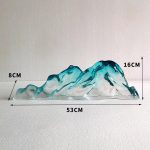 Transparent resin rockery sculpture imitating glass handicrafts, hotel lobby landscape, large mountain shaped ornaments, floor installation
