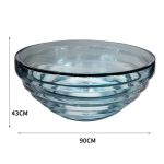 Transparent blue deep ocean tea table, modern light luxury living room, household resin table, high-end art crystal circular tea table