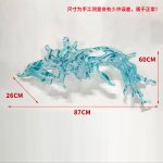 Transparent waves hanging in the air in the hotel lobby, artistic decorative resin ornaments hanging from the ceiling of the sales office in the shopping mall