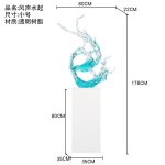 Modern luxury transparent resin foam ornament, large floor standing sculpture, hotel living room, foyer, model room artwork