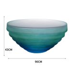 Transparent blue deep ocean tea table, modern light luxury living room, household resin table, high-end art crystal circular tea table