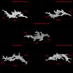 Transparent waves hanging in the air in the hotel lobby, artistic decorative resin ornaments hanging from the ceiling of the sales office in the shopping mall