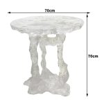 Light luxury creative transparent resin tea table, villa living room, model room, high-end designer, artistic crystal round table