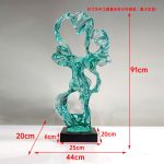 Modern abstract large transparent resin sculpture the Taihu Lake stone decoration hotel sales office sample room soft decoration handicraft