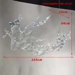 Transparent waves hanging in the air in the hotel lobby, artistic decorative resin ornaments hanging from the ceiling of the sales office in the shopping mall