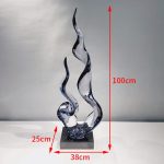 Modern Creative Abstract Ornaments Hotel Sales Office Villa Living Room Transparent Resin Sculpture Entrance Art Decoration