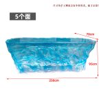 Transparent resin luminous crystal island, light luxury home dining table, ice cubes, stones, high-end feeling, hotel reception bar, front desk