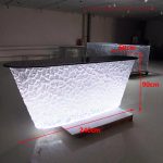 Transparent resin luminous crystal island, light luxury home dining table, ice cubes, stones, high-end feeling, hotel reception bar, front desk
