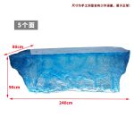 Transparent resin luminous crystal island, light luxury home dining table, ice cubes, stones, high-end feeling, hotel reception bar, front desk