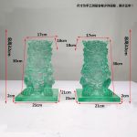 Transparent gold foil lion landing ornament Pixiu tie horse stake pillar Hotel sales office Villa wealth attraction Town house sculpture