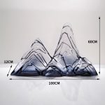 Transparent resin rockery sculpture imitating glass handicrafts, hotel lobby landscape, large mountain shaped ornaments, floor installation