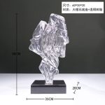 Modern Creative Abstract Ornaments Hotel Sales Office Villa Living Room Transparent Resin Sculpture Entrance Art Decoration