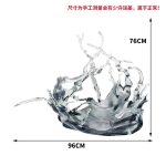 Modern luxury transparent resin foam ornament, large floor standing sculpture, hotel living room, foyer, model room artwork