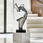 Abstract Transparent Resin Art Ornament Hotel Sales Office Clubhouse Floor Sculpture Home Living Room Entrance Decoration