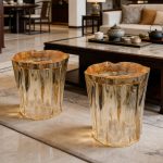 Modern minimalist transparent resin bench, living room, study, home office, business negotiation, light luxury crystal pedestal chair