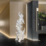 Modern abstract large transparent resin sculpture the Taihu Lake stone decoration hotel sales office sample room soft decoration handicraft