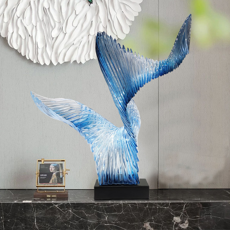 Modern Creative Transparent Resin Sculpture Hotel Sales Office TV Cabinet Living Room Entrance Soft Decoration Artwork Display