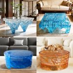 Light luxury creative transparent resin tea table, villa living room, model room, high-end designer, artistic crystal round table