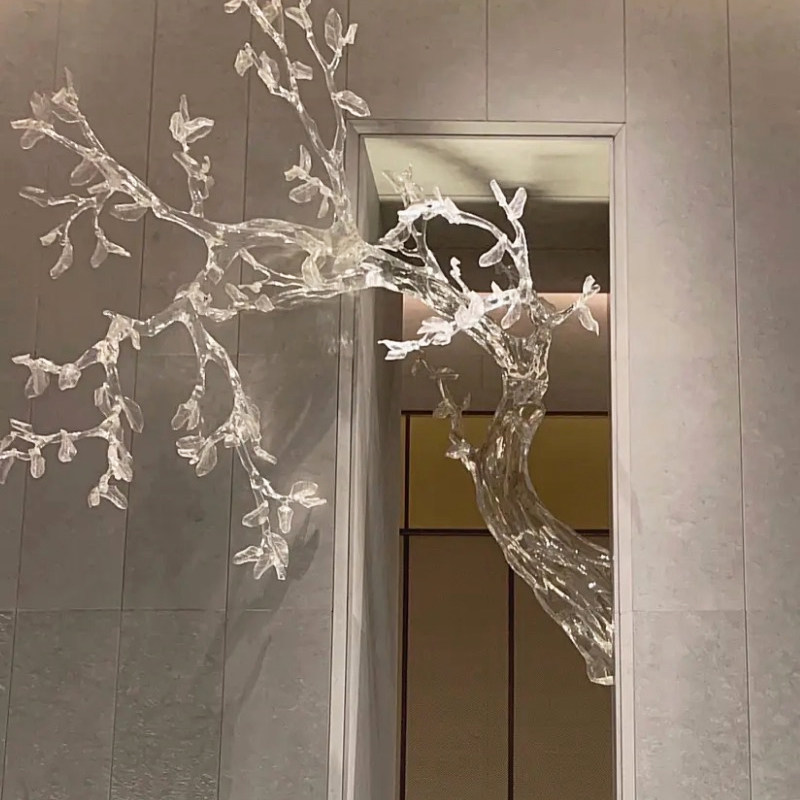 Hotel lobby abstract transparent tree hanging s...