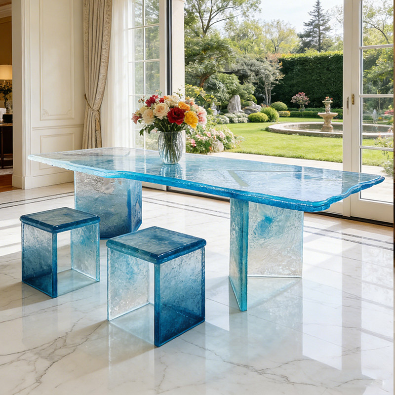 Modern minimalist transparent resin crystal gla...