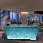 Transparent resin glacier bar counter table custom hotel living room home tea table high-end luminous island design