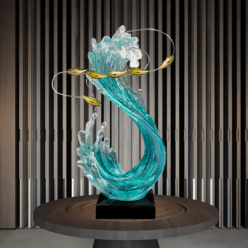 Modern Light Luxury Transparent Resin Sculpture...