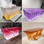 Transparent resin glacier bar counter table custom hotel living room home tea table high-end luminous island design