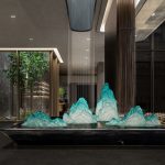 Modern Creative Transparent Resin Rockery Sculpture Hotel Lobby Sales Office Landscape Ornaments Ice and Snow Mountain Floor Decoration