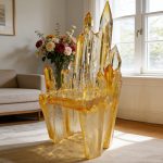 Light Luxury Creative Transparent Chair Hotel Restaurant Villa Home Furnishings High end Original Design Art Backrest Armrest Dining Chair