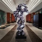 Modern abstract large transparent resin sculpture the Taihu Lake stone decoration hotel sales office sample room soft decoration handicraft