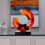 Modern minimalist transparent resin entrance decoration, hotel sales office, clubhouse, home decor, living room decoration, art sculpture