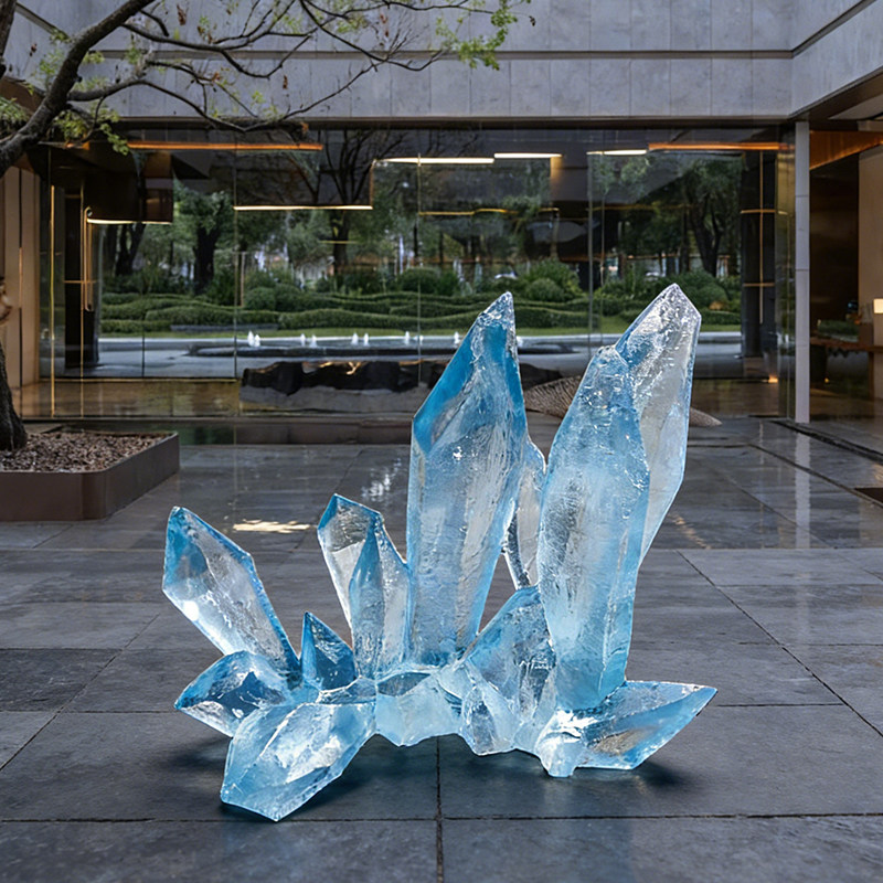 Transparent resin crystal simulation ice cone o...