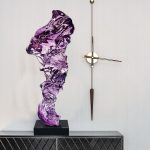 Modern creative abstract crafts sculptures, transparent resin ornaments in the entrance hall, floor to ceiling living room soft decoration, high-end atmosphere