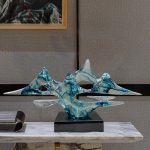 Modern Creative Abstract Ornaments Hotel Sales Office Villa Living Room Transparent Resin Sculpture Entrance Art Decoration