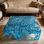 Light luxury creative transparent resin tea table, villa living room, model room, high-end designer, artistic crystal round table