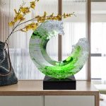 Modern minimalist transparent resin entrance decoration, hotel sales office, clubhouse, home decor, living room decoration, art sculpture
