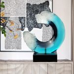 Modern minimalist transparent resin entrance decoration, hotel sales office, clubhouse, home decor, living room decoration, art sculpture