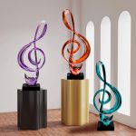 Modern musical instrument ornaments villa bar music table living room transparent resin tabletop decoration sculpture artwork