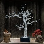 Hotel lobby abstract transparent tree hanging sculpture welcoming guests pine resin ornaments villa large soft decoration artwork
