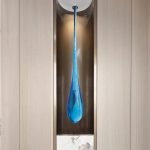 Transparent resin water droplet spray sculpture hotel large floor decoration villa living room entrance decoration art hanging decoration