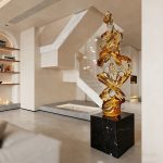 Abstract Transparent Resin Art Ornament Hotel Sales Office Clubhouse Floor Sculpture Home Living Room Entrance Decoration