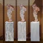 Modern creative abstract crafts sculptures, transparent resin ornaments in the entrance hall, floor to ceiling living room soft decoration, high-end atmosphere