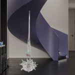 Transparent resin water droplet spray sculpture hotel large floor decoration villa living room entrance decoration art hanging decoration