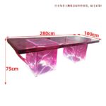 Modern minimalist transparent resin crystal glacier tea table designer with a high-end feel, home office water ripple table