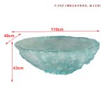 Transparent blue deep ocean tea table, modern light luxury living room, household resin table, high-end art crystal circular tea table