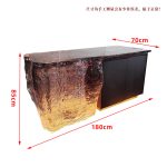 Modern luxury crystal luminous island table, bar, villa, high-end feeling, transparent resin reception, irregular bar counter in front